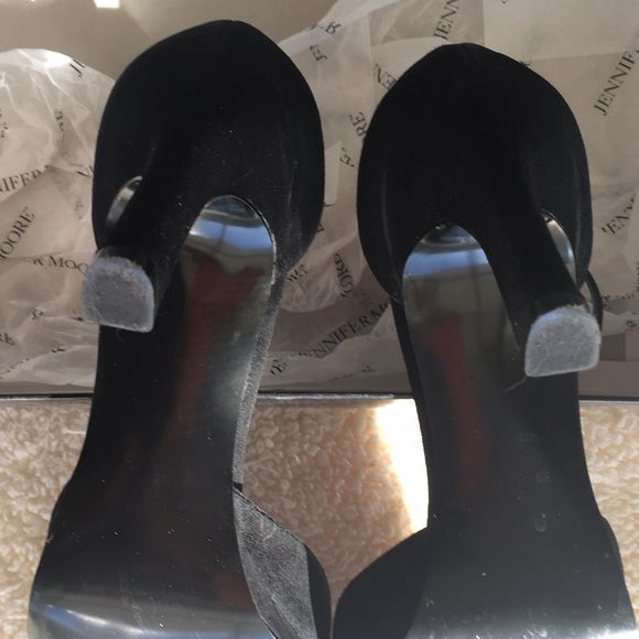 Jennifer Moore Black Suede 4" Heel with Ankle Strap - Picture 7 of 9